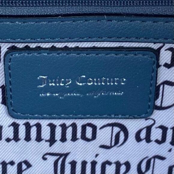 NWT New JUICY COUTURE POKERFACE DENIM & SILVER LOGO HEART BACKPACK - Picture 8 of 10